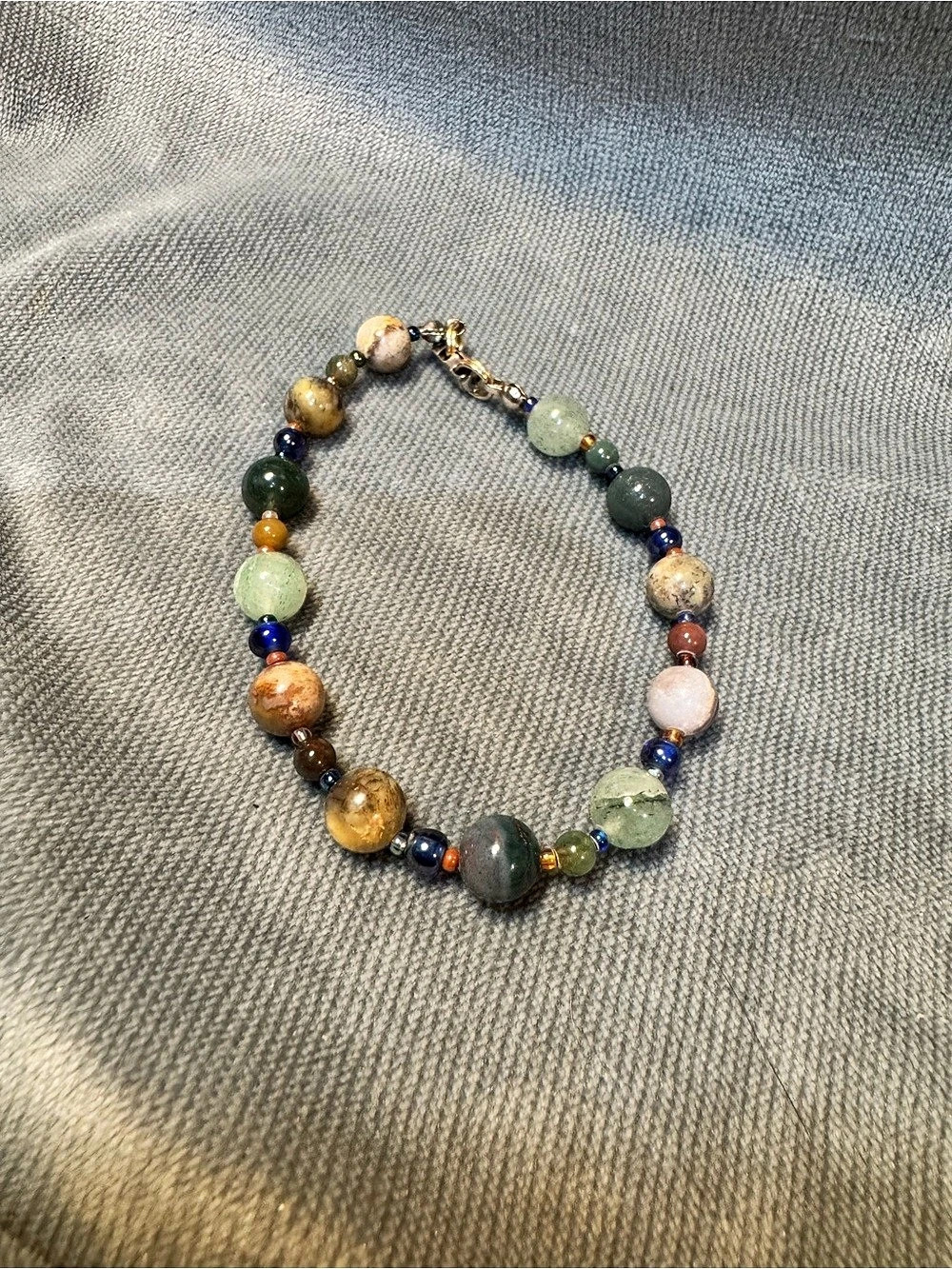 Multicolor Agate and Jade Beaded Bracelet